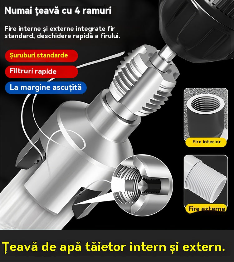 ✔️20mm+25mm🛠️ Burghiu de tip nou, cu deschizător de filete integrat pentru țevi de apă, atât interne, cât și externe (aplicabil pentru PPR, PEPVC)