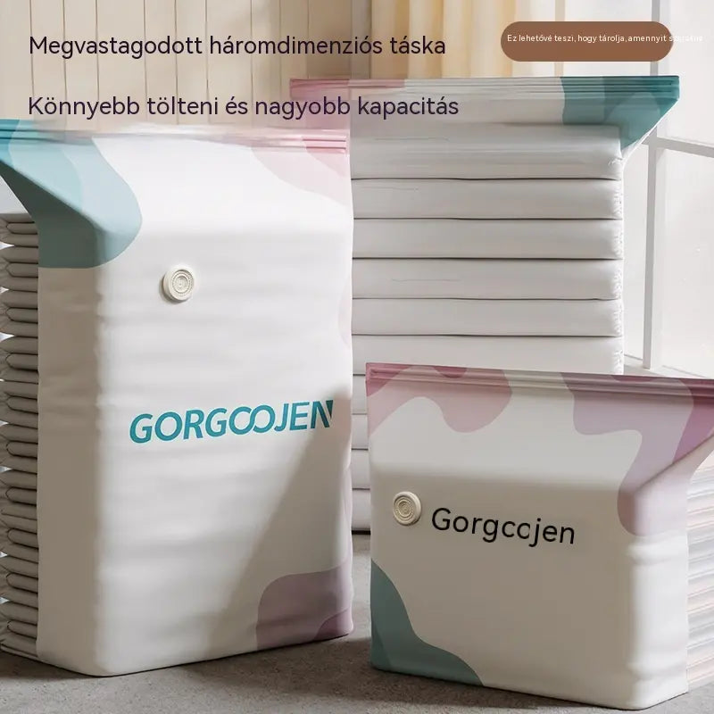 🧳 5 tétel ára 9600 Ft 💨 Nagy, összenyomható vákuumos tárolózacskó: nem igényel pumpát, szivárgásmentes és ideális helytakarékosságra bőröndökben és otthon ✈️