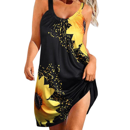 💟【S-5XL】👗 Nowa codzienna sukienka z nadrukiem i paskami