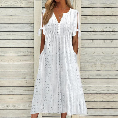 【🏆Najpredávanejšie produkty】👗Jednoduché a jemné jednofarebné šaty 