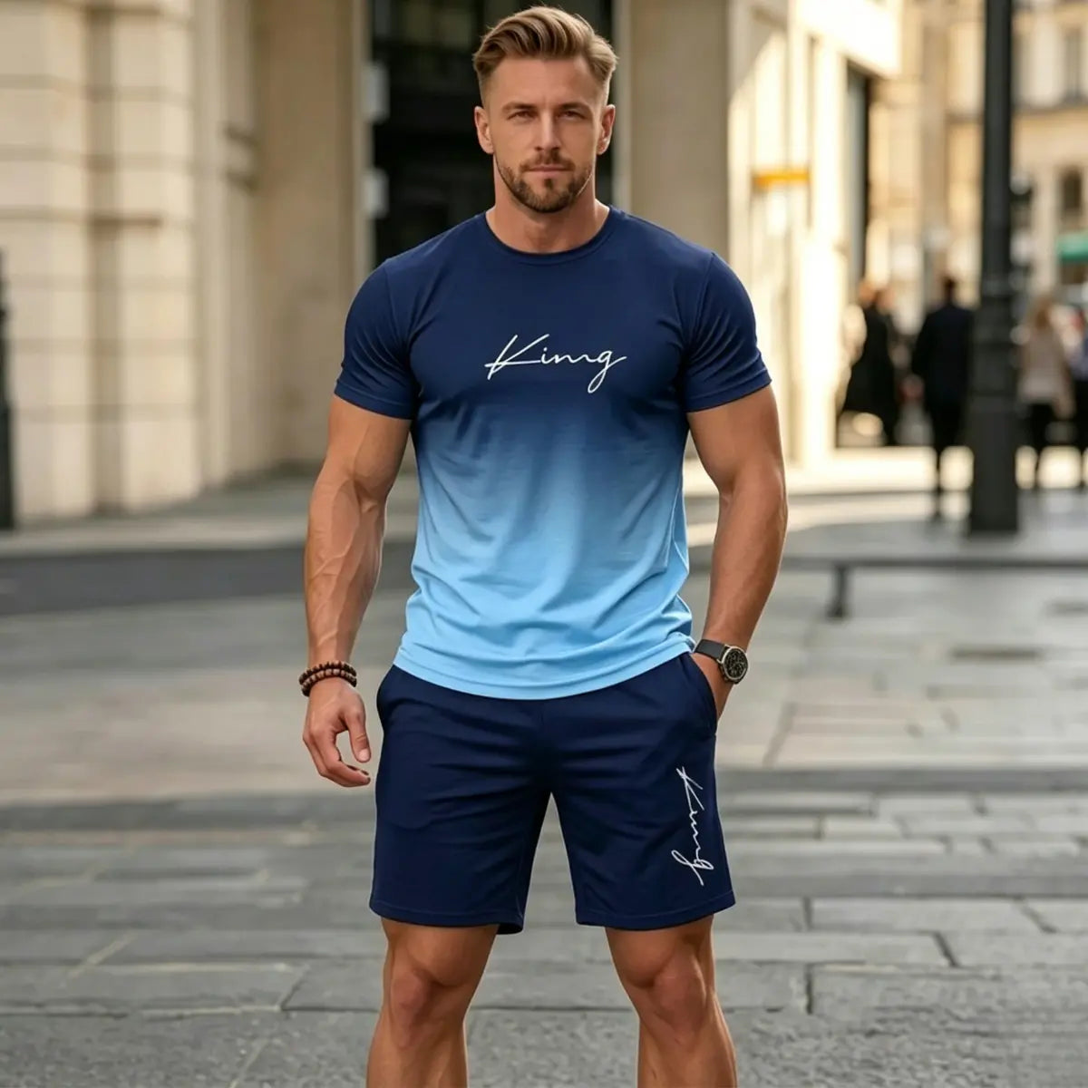 ✨Platba při dodání【S-6XL】Pánská letní sportovní souprava - pohodlné tričko s krátkým rukávem a kraťasy pro každodenní nošení i doma