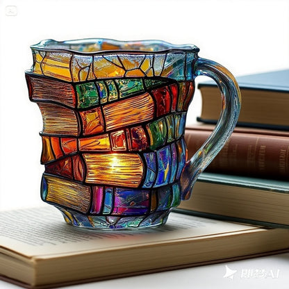 【Neskorý letný výpredaj】📚【Kúp 1, získaj 1 zadarmo】3D maľovaná šálka na kávu v tvare knihy