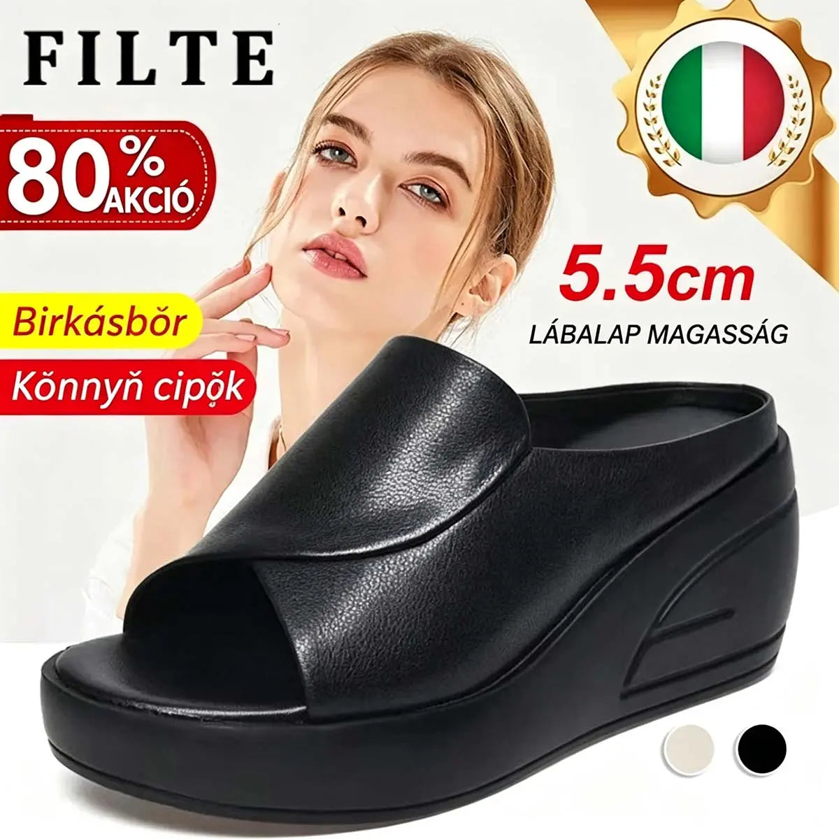 ✨【5,5 cm sarok】Puha talpú női telitalpú szandál – kényelmes, stabil és könnyű viselet
