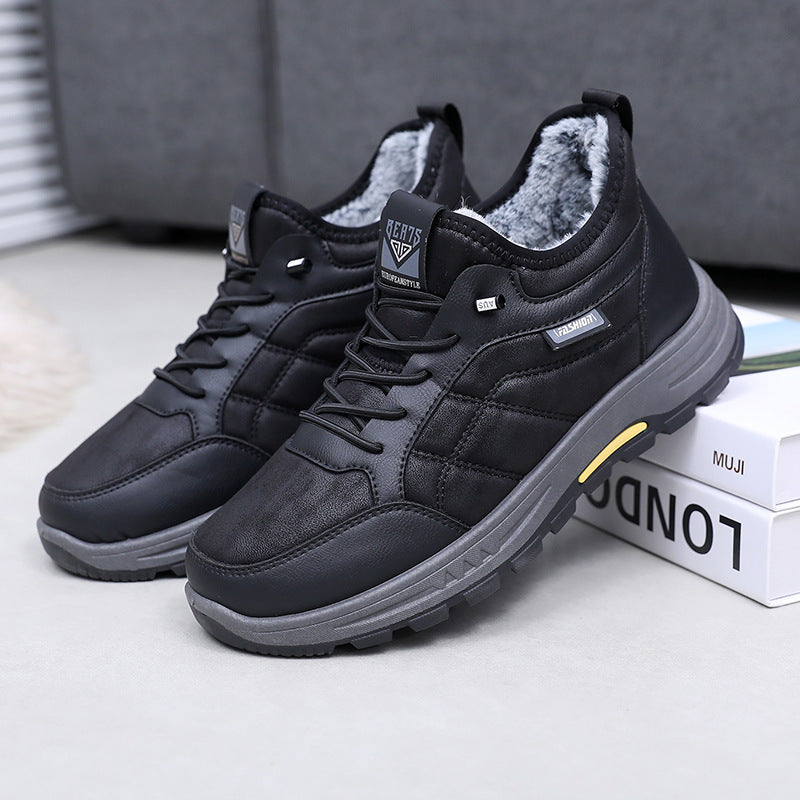 🔥🔥 【39-44】Botas cálidas de algodón para hombre, forro polar grueso, suela suave antideslizante