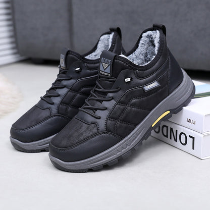 🔥🔥 【39-44】Botas cálidas de algodón para hombre, forro polar grueso, suela suave antideslizante