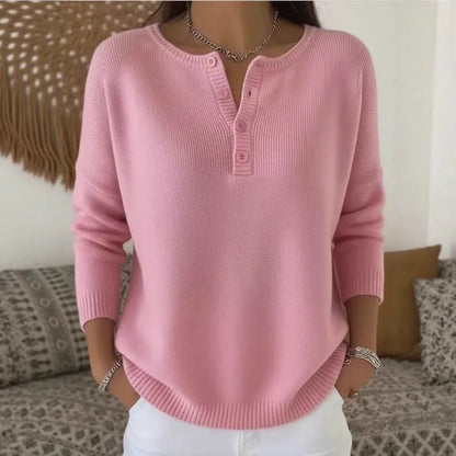 💟【S-3XL】Damski jednokolorowy sweter z dekoltem V, luźny i casualowy