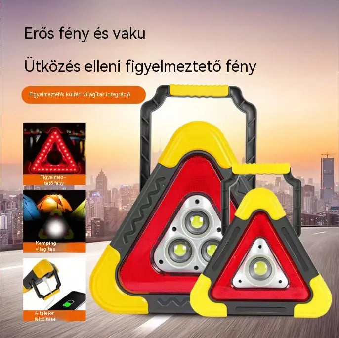 🔥Új termék 2026🔥 Három az egyben napelemes vészhelyzeti háromszög