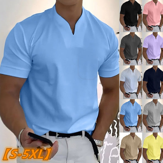 【S-5XL】👕2025 Męska letnia koszula z krótkim rękawem z bawełny typu Stretch