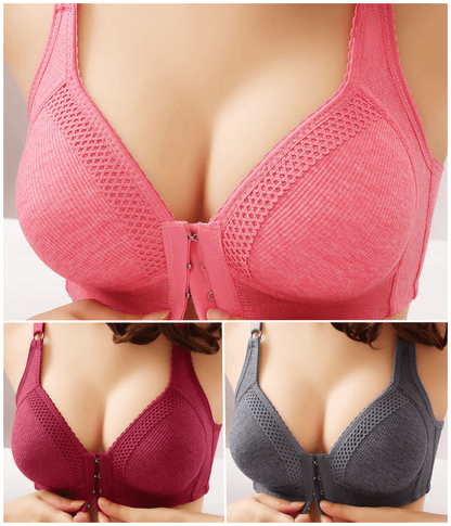 💕【Sada 3 kusů】Vysoce elastická bezešvá podprsenka, tenká a prodyšná, s oporou proti ochabování