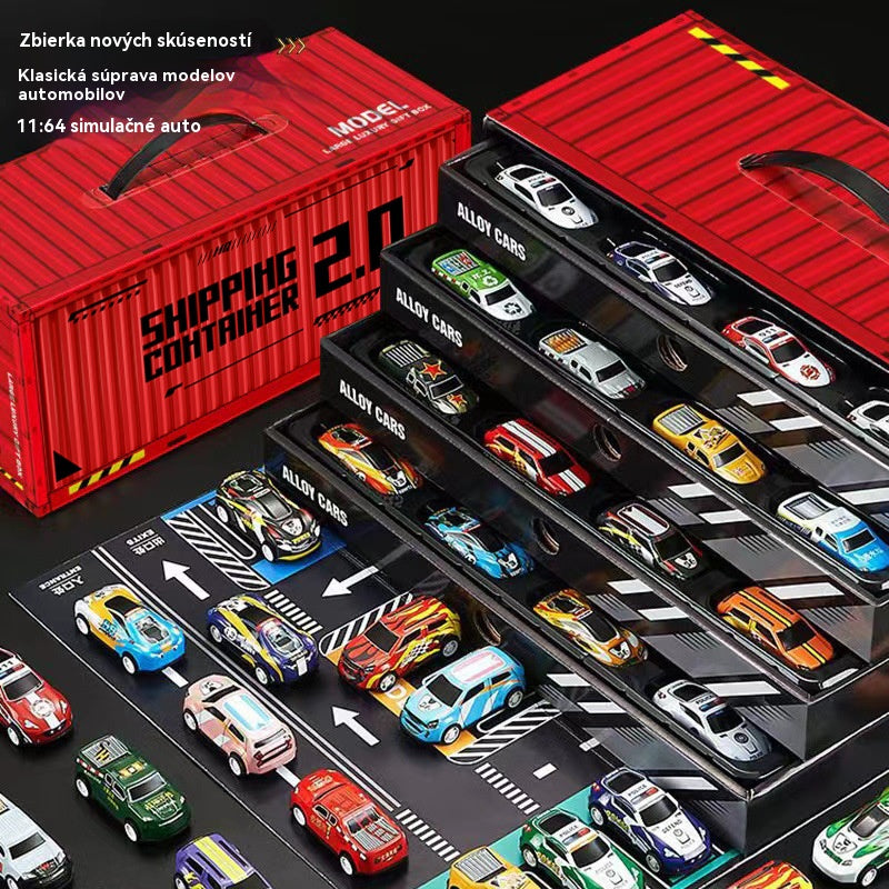 🎅Vianočný výpredaj - 50% zľava🎁 48 mini autíčok s naťahovacou zadnou časťou a vstavanou garážou