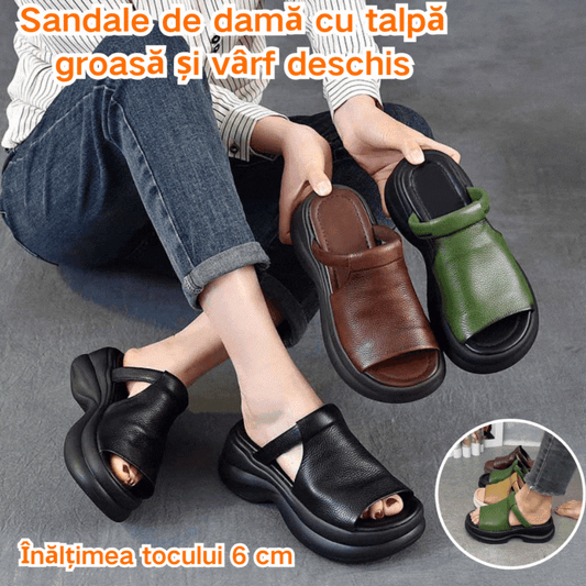 🔥🔥【35-40】👡Nowe damskie sandały z grubą podeszwą i wzorem „rybie usta”, które zwiększają wysokość (wysokość obcasa 6 cm)