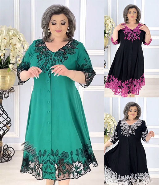 【🏆Najlepiej sprzedające się produkty】🔥🥰2024 Prosta wielokolorowa sukienka plus size