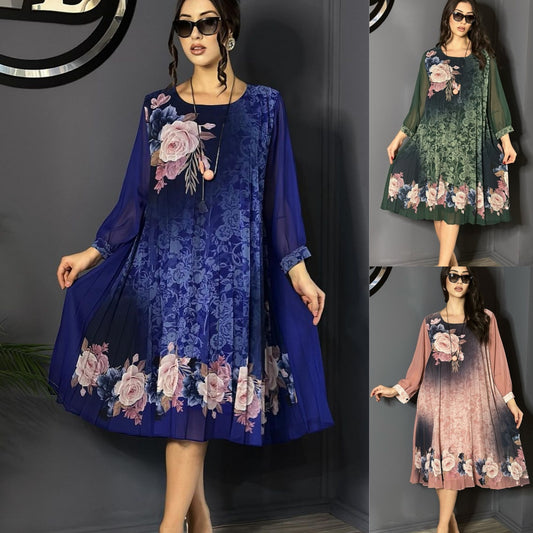 【S-5XL】🌷Gorąca letnia sukienka z tiulowym nadrukiem w róże