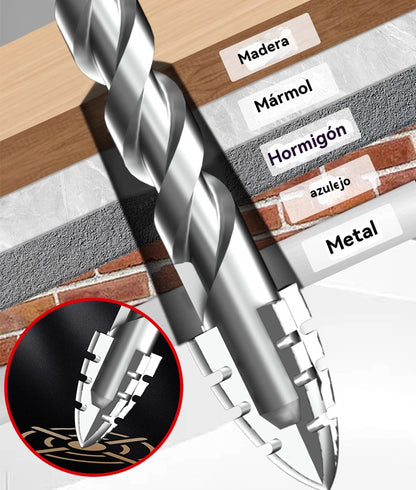 🔥50% kedvezmény!🔥🧰【3+4+5+6+8+10+12mm】Frissített, szuperkemény volfrámacél excenteres fúrófej, recés éllel