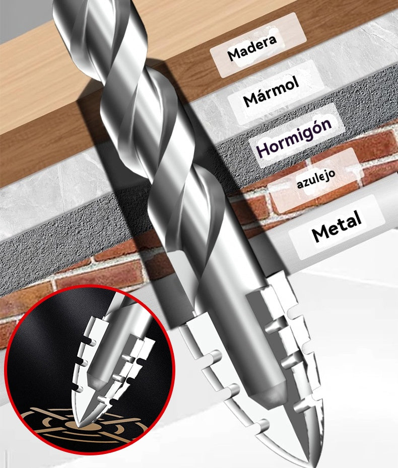 🔥50% kedvezmény!🔥🧰【3+4+5+6+8+10+12mm】Frissített, szuperkemény volfrámacél excenteres fúrófej, recés éllel