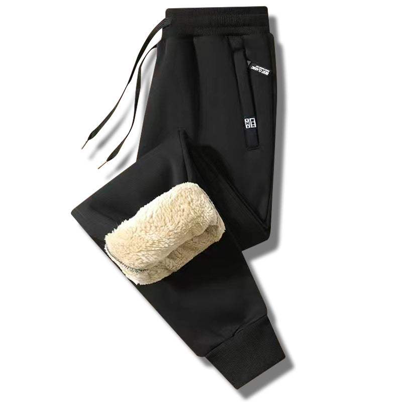 👖【M-5XL】Moda zimowa męska zagęszczone ciepłe sportowe spodnie na co dzień z wełny jagnięcej