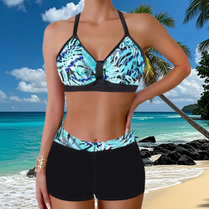 🌴🌴【S-5XL】🏖️👙 Zestaw strojów kąpielowych z nadrukiem na wakacje na plaży 2025