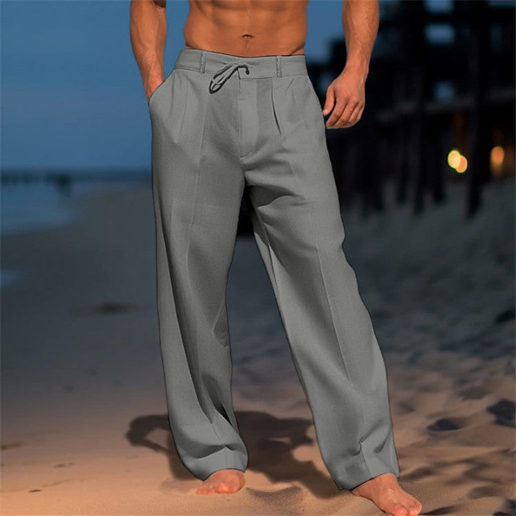 🏖️👖【Descuento de verano – 50% 🔥】【S–3XL】😍 Pantalones casuales de lino para hombre en tallas grandes, cómodos y transpirables, ideales para el día a día y las vacaciones.