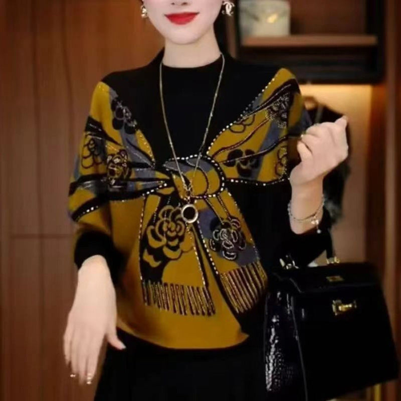 🔥【M~5XL】✨Nový jesenný/zimný obojstranný nemecký flísový teplý voľný módny potlačený dámsky sveter