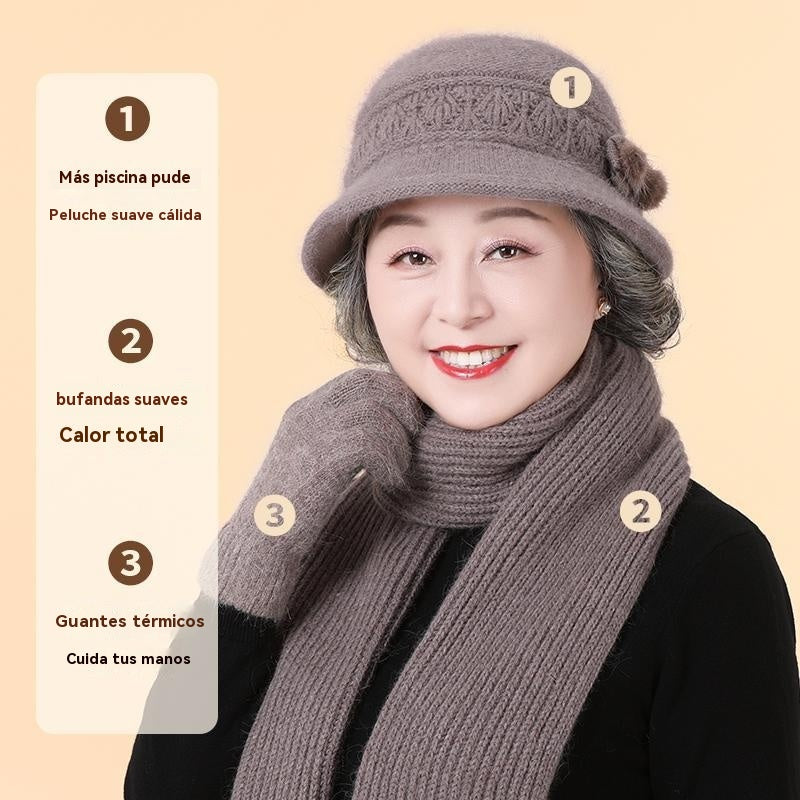 🧶Czapka + Szalik🧶 Ciepły zimowy towarzysz: wygodna dzianinowa wełniana czapka