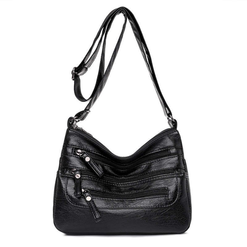 👜 Nova retro torba preko ramena od mekane kože, velikog kapaciteta s višeslojnim dizajnom