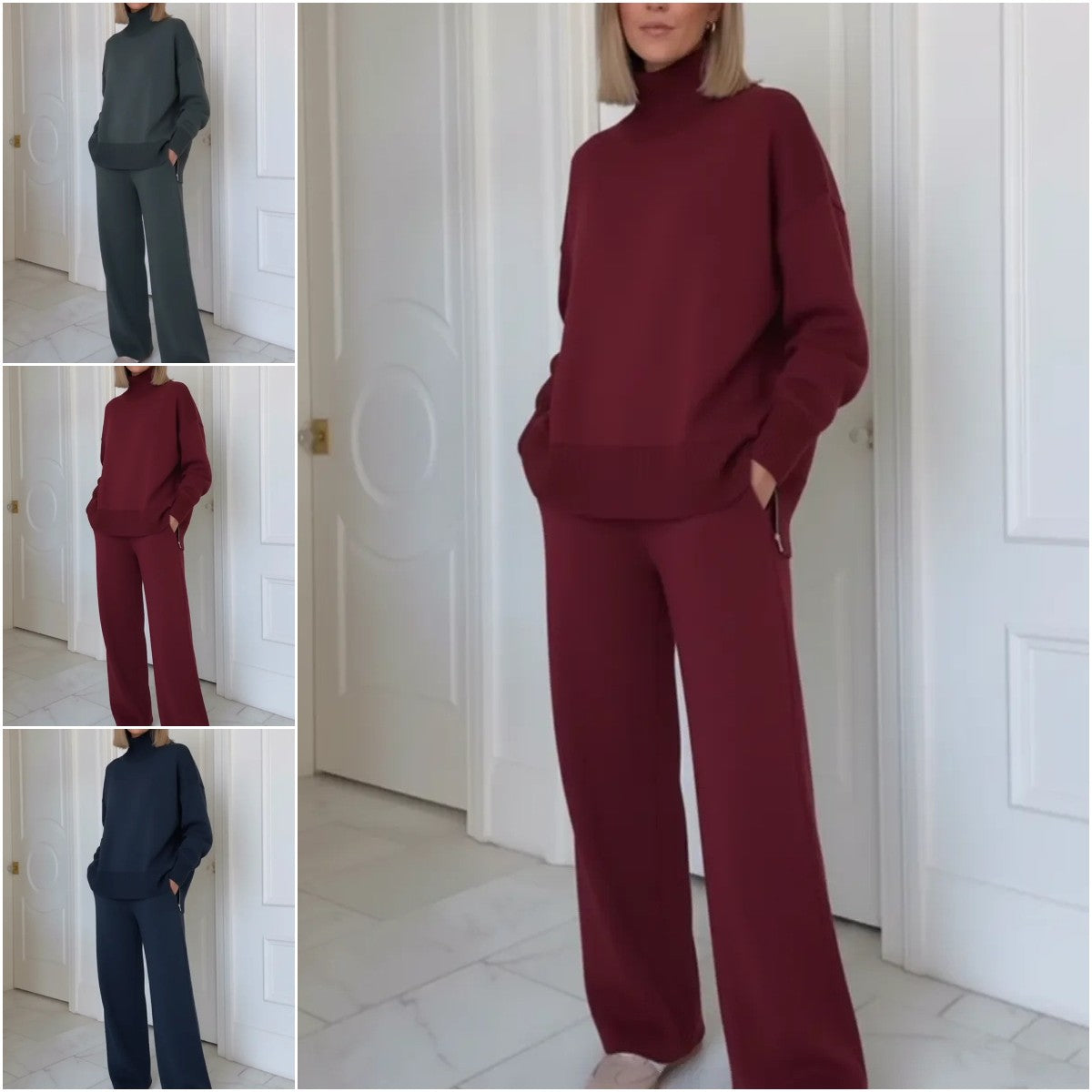 ⏳Časovo obmedzená zľava 50%⏰【S-3XL】Dámska pletená súprava rolákov👚👖