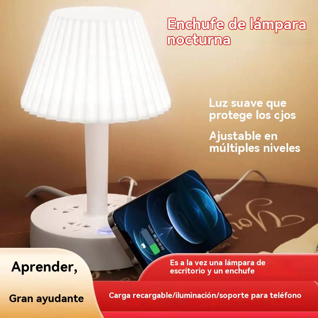 💡Luz nocturna multifuncional con regleta de enchufes incorporada: ¡práctica, elegante y que ahorra espacio!