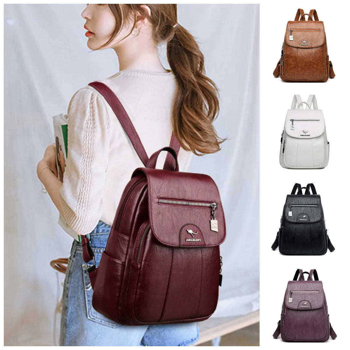 👜🎒【Časovo obmedzená zľava】Dámsky retro cestovný batoh z mäkkej kože 