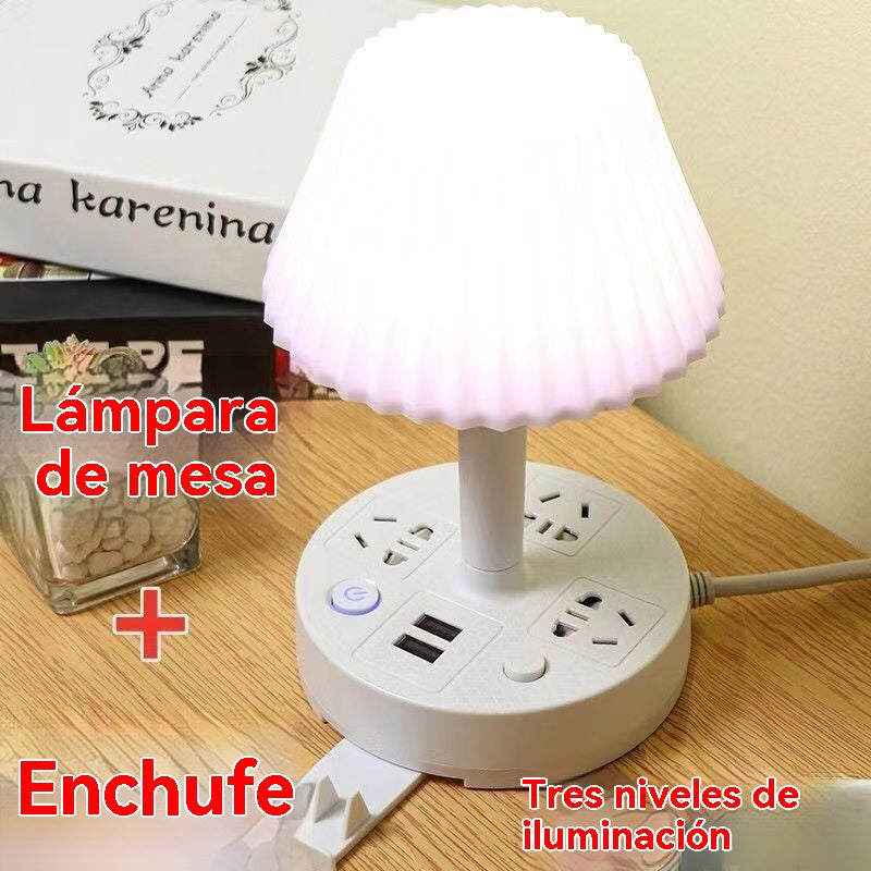 💡Luz nocturna multifuncional con regleta de enchufes incorporada: ¡práctica, elegante y que ahorra espacio!