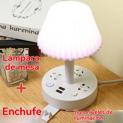 💡Luz nocturna multifuncional con regleta de enchufes incorporada: ¡práctica, elegante y que ahorra espacio!