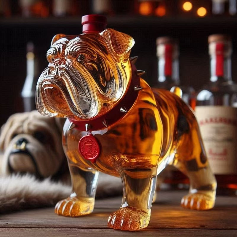 🧊🥃Zábavná fľaša whisky v tvare francúzskeho buldočka｜Originálny darček a štýlová barová dekorácia