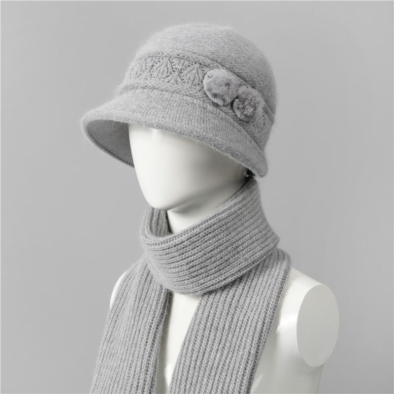 🧶Czapka + Szalik🧶 Ciepły zimowy towarzysz: wygodna dzianinowa wełniana czapka