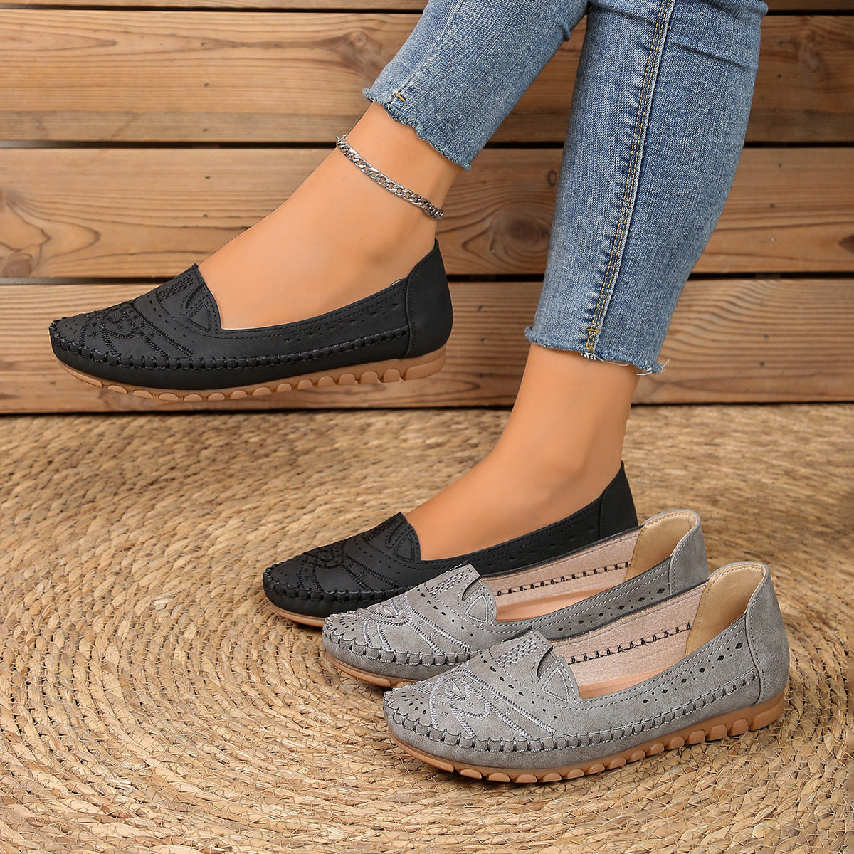 【36-43】Mocasines sin cordones de suela blanda para uso diario