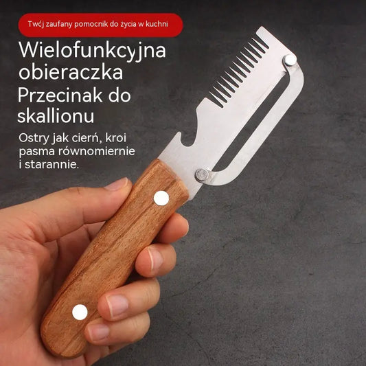 ✅Kup 1, a 1 dostaniesz gratis (2 produkty) 🧅🔪 Wielofunkcyjny obierak kuchenny 3 w 1: obiera, kroi i otwiera butelki! 🔥