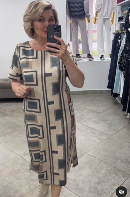 💕【S-5XL】 2025 nowa elegancka satynowa sukienka z kwadratowym dekoltem