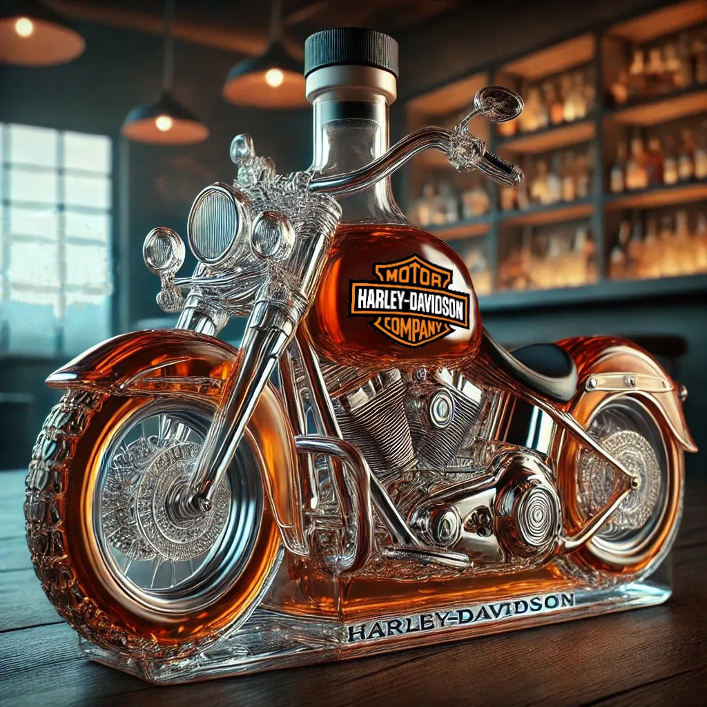 🏍️Kreatywna szklana butelka Ciekawa butelka whisky Szklana butelka w stylu motocyklowym