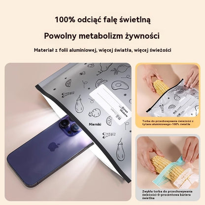 🥩【90 sztuk】Aluminiowa torba spożywcza z zamknięciem strunowym, zapewniająca świeżość i możliwość przechowywania w lodówce w gospodarstwie domowym