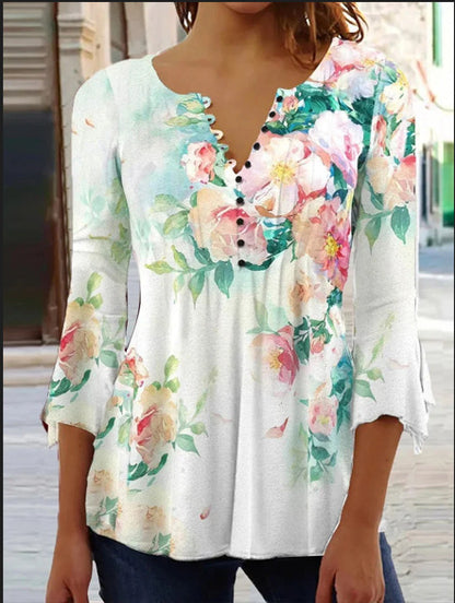 😍【Poslední den – sleva 50 %!】Stylové dámské tričko s výstřihem do V [S-5XL]