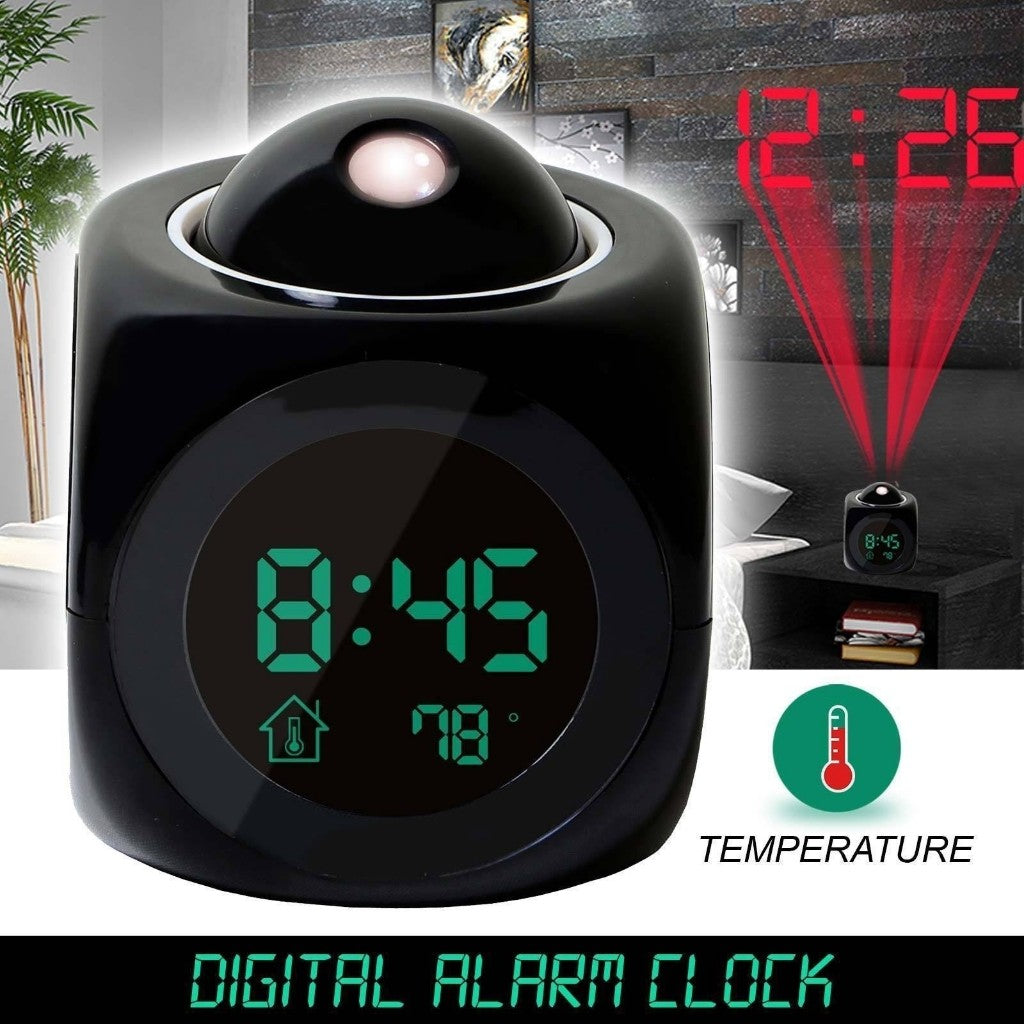 【Kup 1 i odbierz 1 gratis】⏰ Projektorowy zegar wielofunkcyjny — godzina, alarm, temperatura i pogoda na ścianie lub suficie