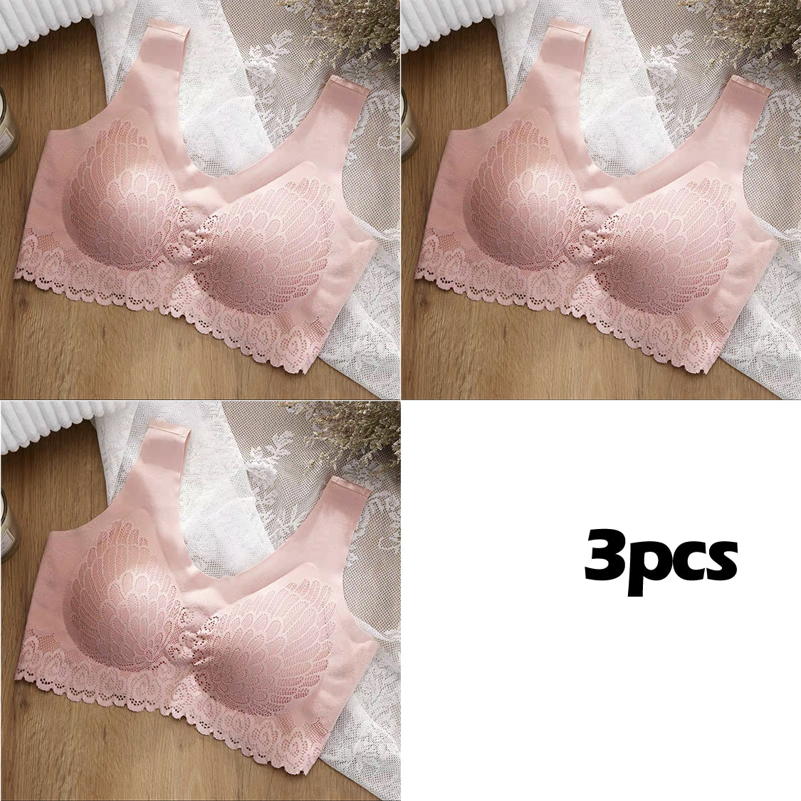 💕【3 dílná sada】Nová podprsenka z přírodního latexu bez kostic s push-up efektem – maximální pohodlí po celý den