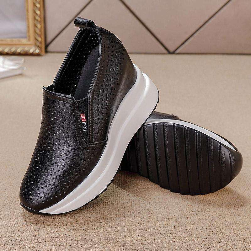 【35-40】2025 casualowe buty na koturnie dla kobiet, 100% skóra naturalna🔥 Darmowa wysyłka. ✅Płatność przy odbiorze