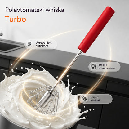 🥳Kupite 1, dobite 1 gratis💪 50 % popusta! Polavtomatska ročna metlica za jajca: pritisnite in zavrtite – elektrika ni potrebna. Stepe jajca in smetano v nekaj sekundah. Prijazno do vaših zapestij! ✨🧁