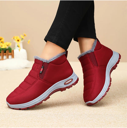 👢【36-41】Botas de algodón para mujer, tallas grandes/Botas de algodón cálidas y resistentes al frío para personas de mediana edad y mayores/Botas de nieve de ante grueso, botas de suela alta para mujer