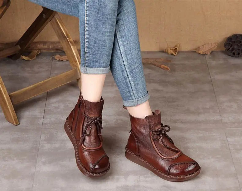 🔥✨【Rozmiary 35-40】🌷👢Przedsprzedaż wczesną jesienią🎉 Damskie buty retro wykonane z miękkiej skóry-4357587