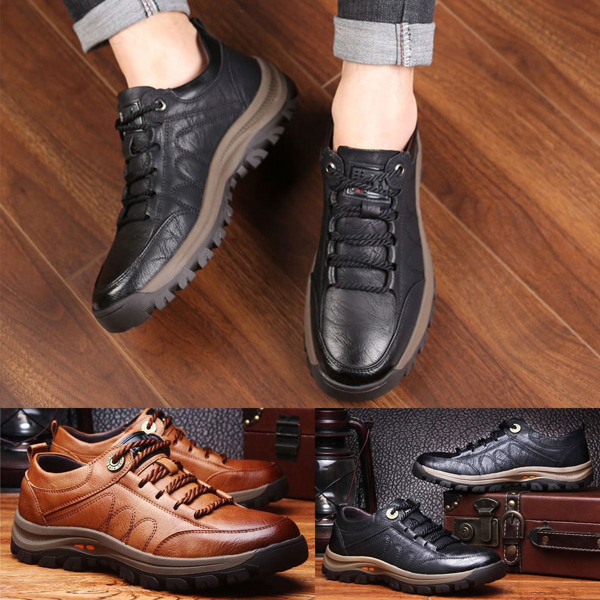 😎👍【39-48】 Otoño/Invierno 2025. Nuevas zapatillas de senderismo de moda para hombre, zapatillas deportivas casuales