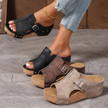 ✨【Časově omezená nabídka】👡Dámské stylové sandály s otevřenou špičkou a silnou podrážkou, pohodlné a univerzální