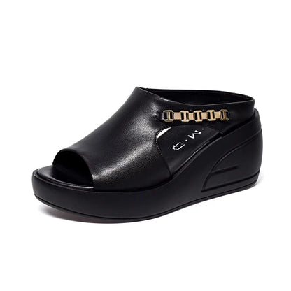💥【35-42】👡Sandale cu platformă din piele naturală la modă