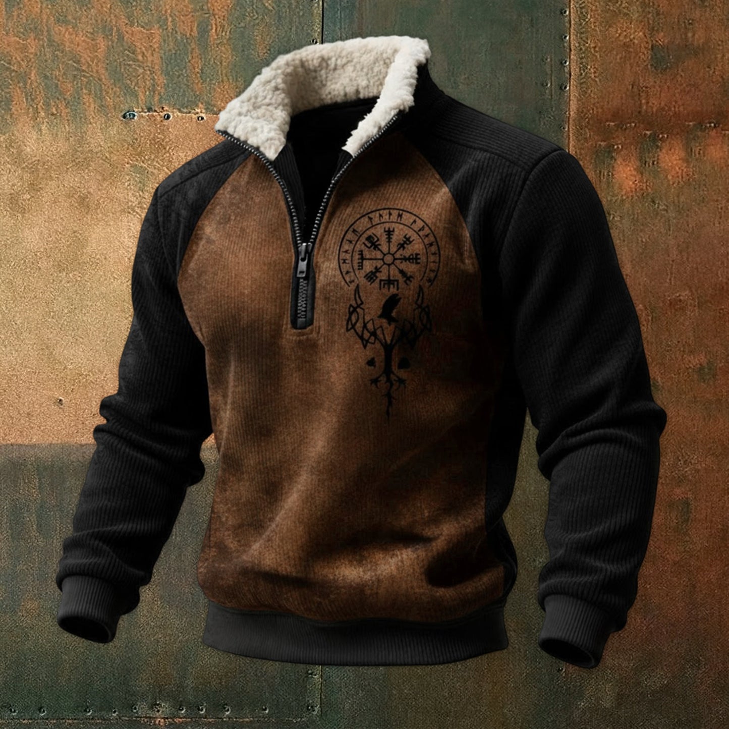 🔥【S–5XL】Nová módna jesenno-zimná mikina s flísovou podšívkou a kožušinovým golierom