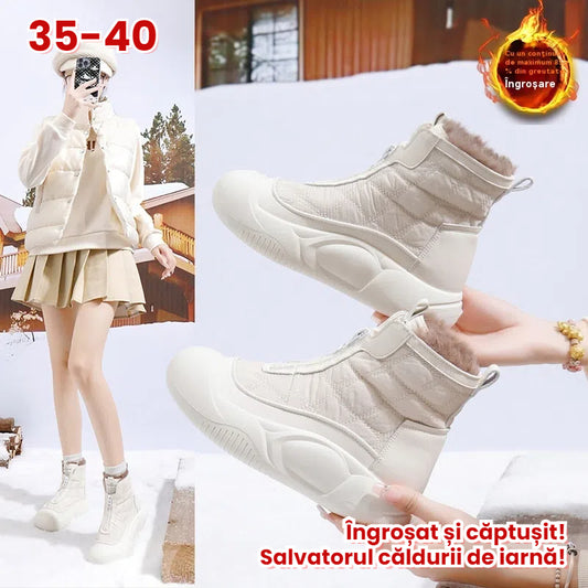 【35-40】Nowe zimowe buty sportowe z grubą, wyściełaną podeszwą