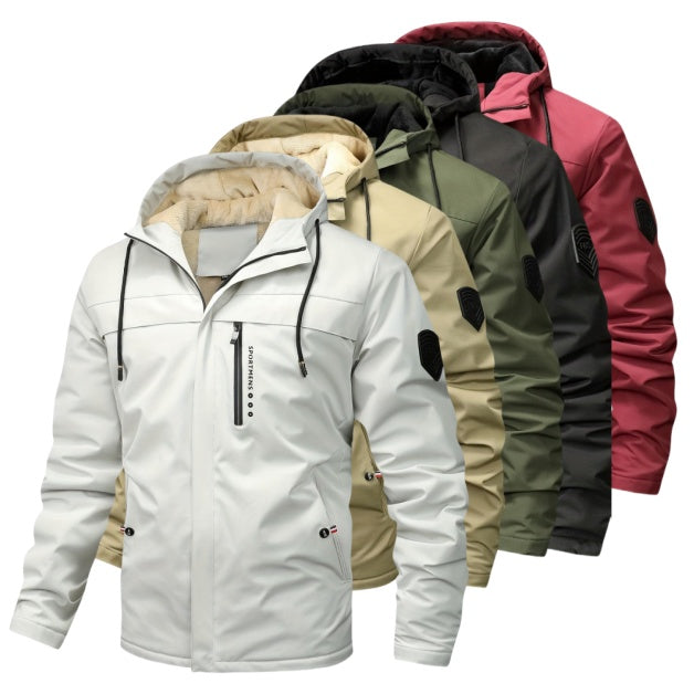 🎉【XS-XL】💁‍♂️Pánska teplá fleecová bunda s kapucňou Outdoor Winter Jacket Nepremokavá bunda